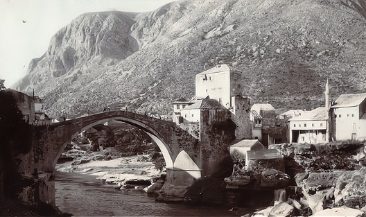 Stari Most in Mostar, um 1903